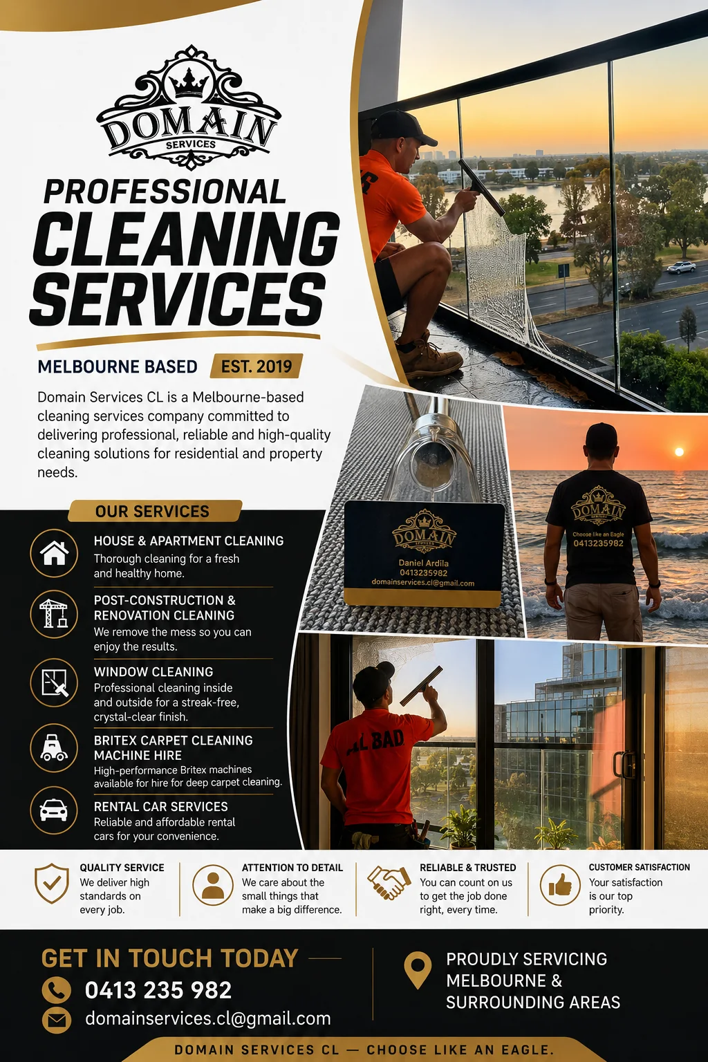 Domain Services CL professional cleaning services brochure