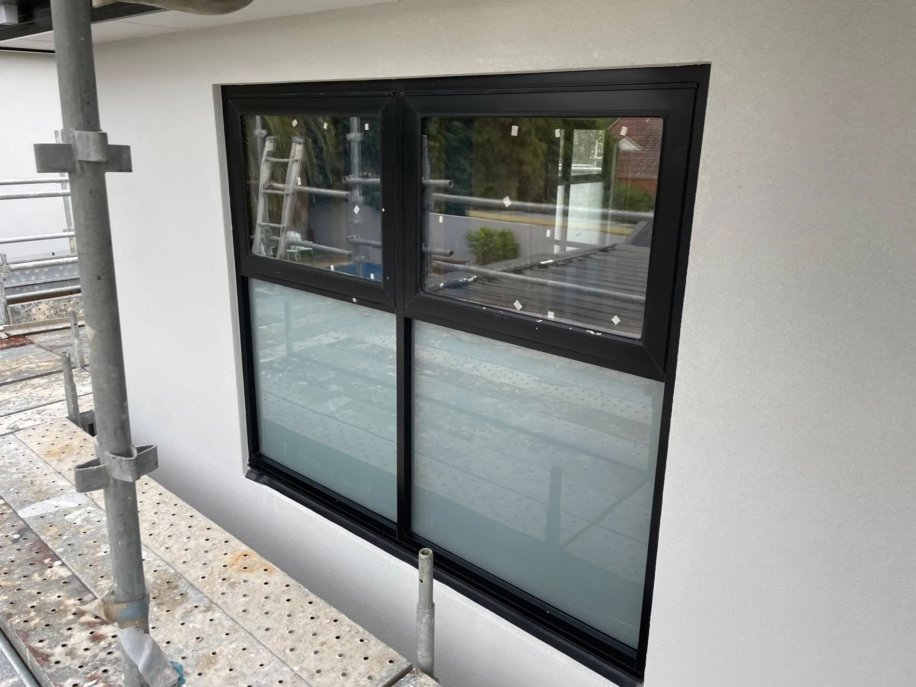 Close view of new build windows